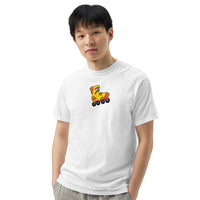 White t-shirt angled front view